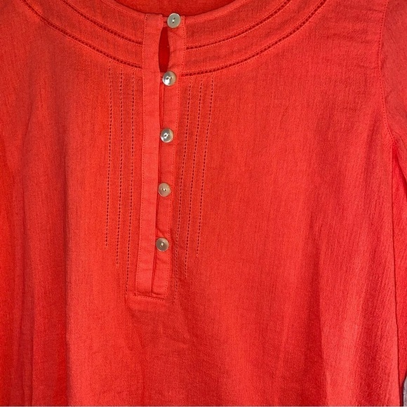 J. Jill Reddish Pink Popover Blouse - Picture 2 of 4